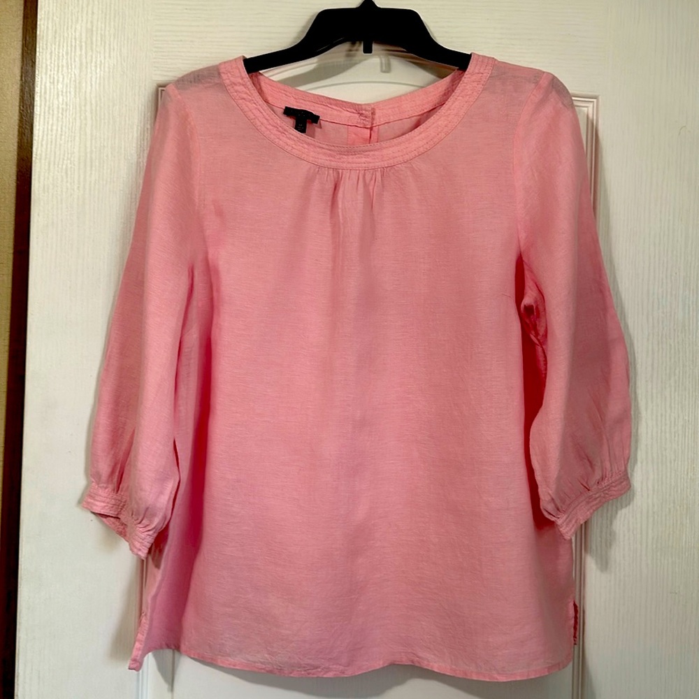 Talbots Linen Button-Back Blouse - Cross Dyed